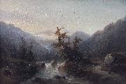 Johann Hermann Carmiencke A mountain stream oil painting reproduction